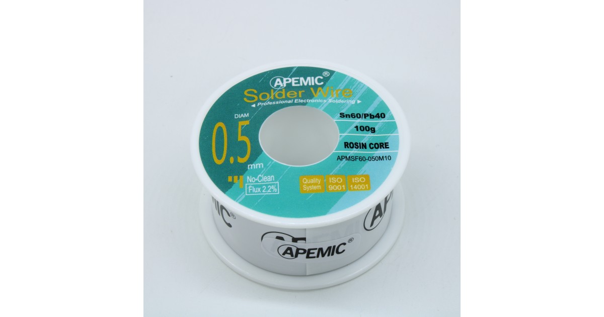Купить Припой Sn60Pb40 ROL0 0.5мм 100гр APEMIC оптом в Москве