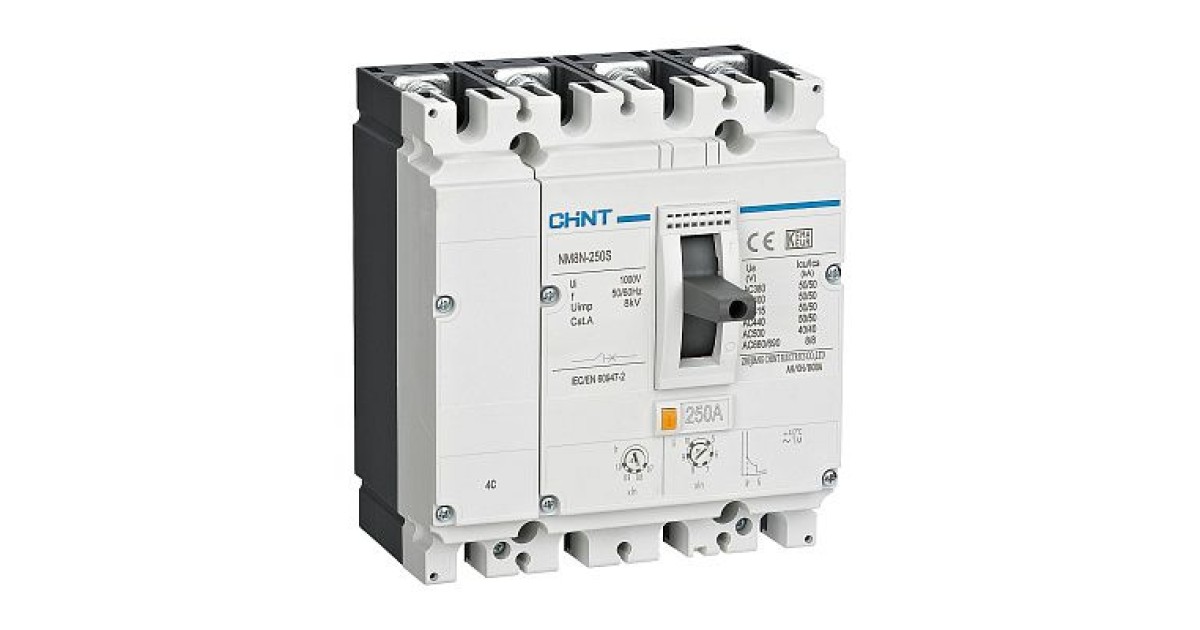 Купить Выключатель автоматический 4п 20А 36кА NM8N-125C TM с рег. термомаг. расцеп. CHINT 271552 CHINT оптом в Москве