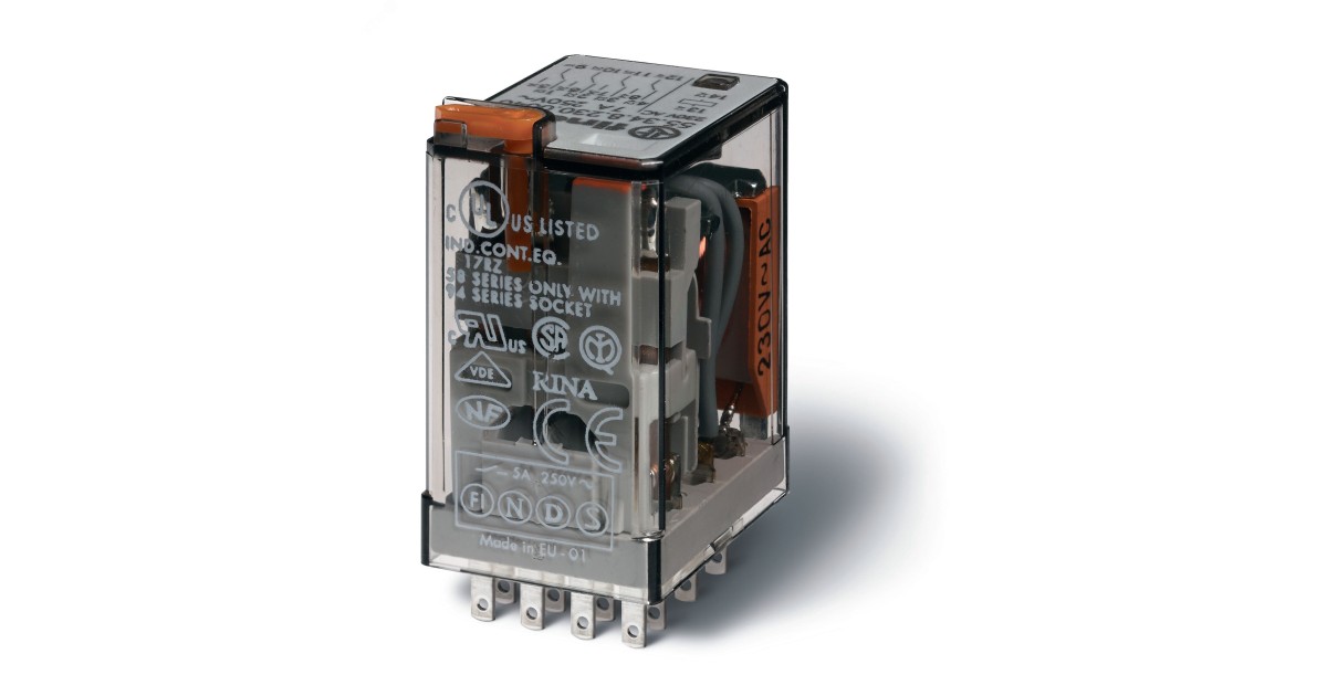 Купить Реле миниатюрное универсальное 4CO 7А 230В AC 553482300054 FINDER оптом в Москве