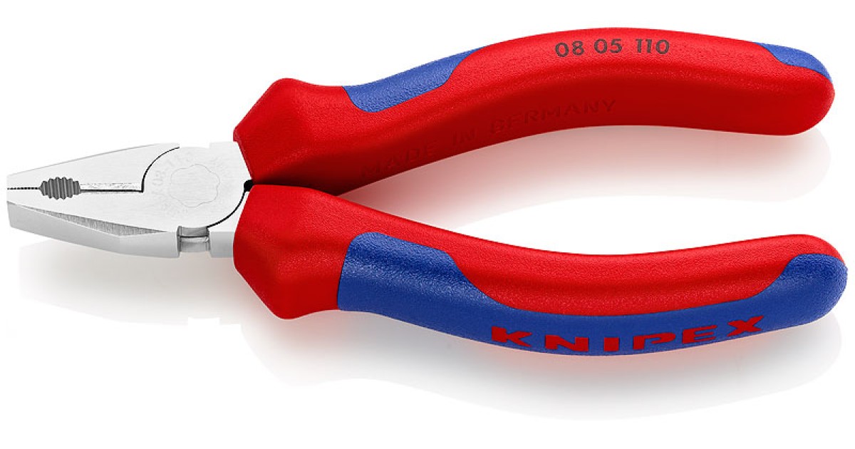 Купить Мини-плоскогубцы комбинированные, 110 мм, хром, 2-комп ручки KN-0805110 Knipex оптом в Москве