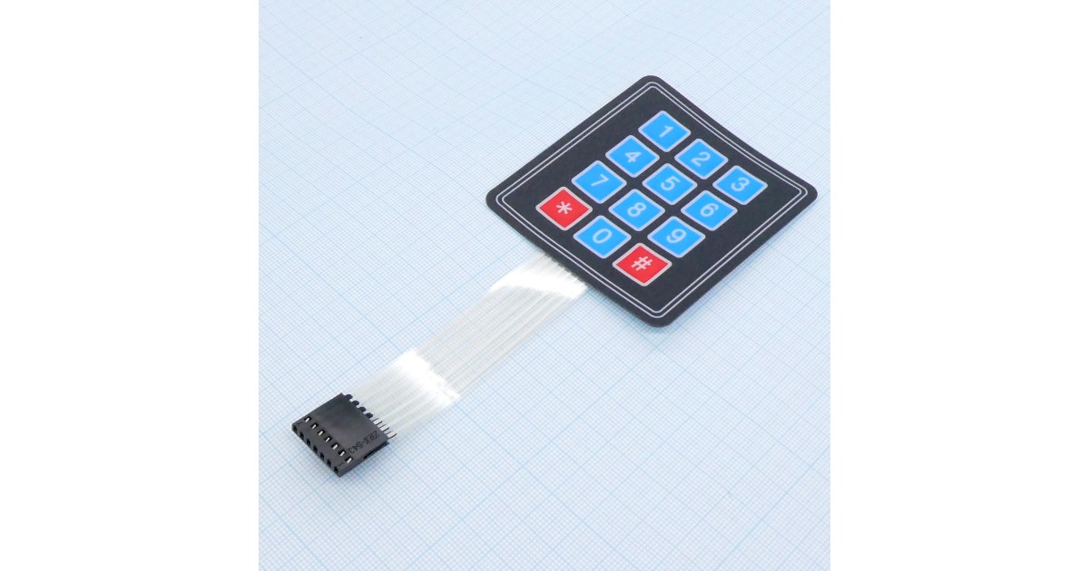 Купить F02-Плёночная мембранная клавиатура 3х4 . оптом в Москве