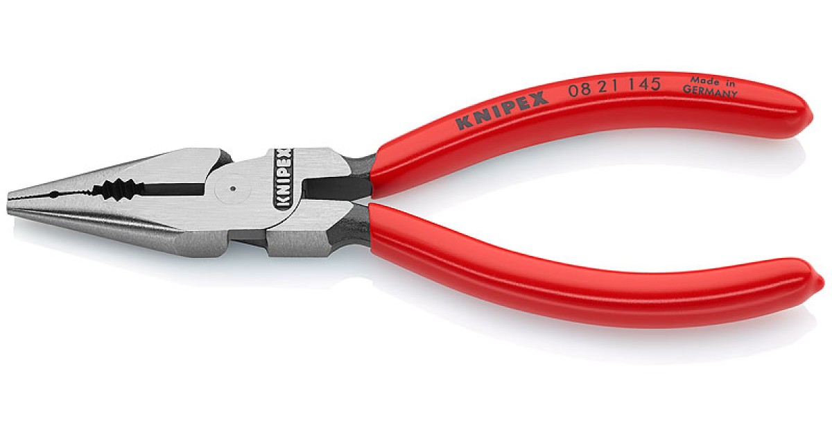Купить Плоскогубцы комбинированные остроконечные с удлиненными губками, 145 мм, фосфатированные, обливные р KN-0821145 Knipex оптом в Москве
