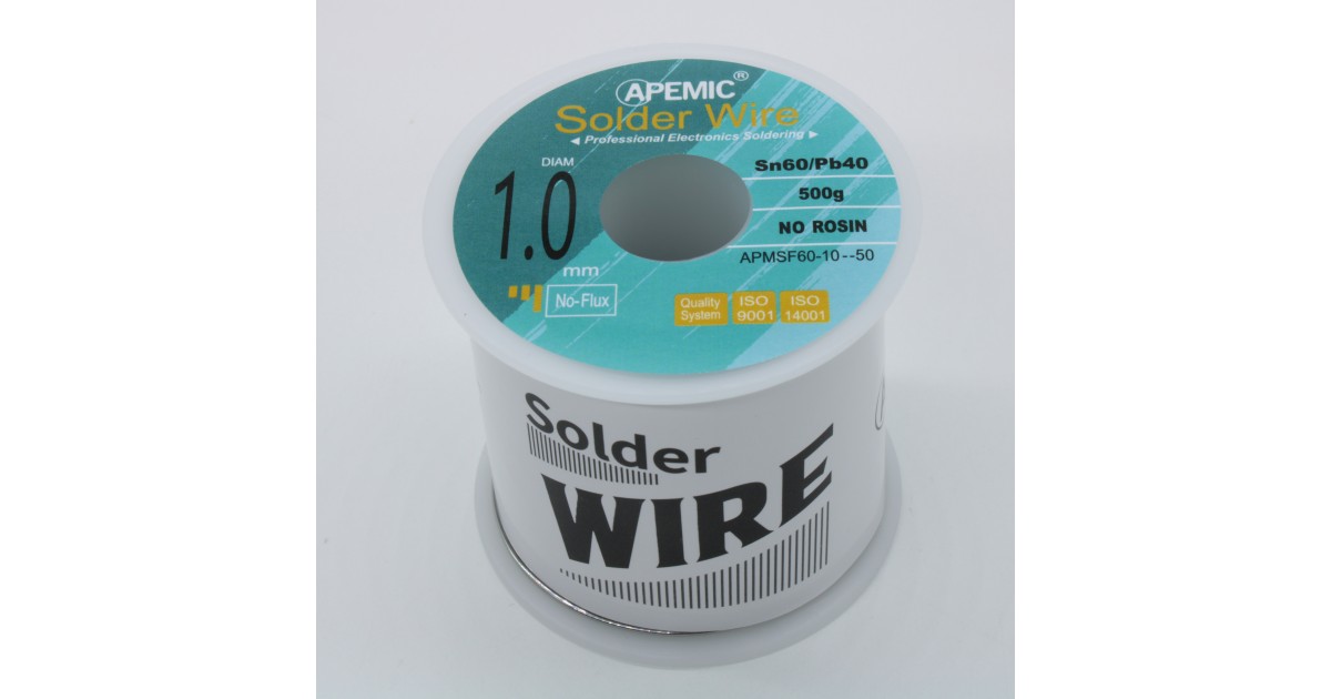 Купить Припой Sn60Pb40 1мм 500гр без флюса APEMIC оптом в Москве