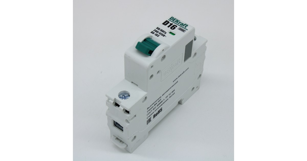 Купить Автоматический выключатель 1Р 16А D 6кА ВА-103 NEW 12337DEK DEKraft оптом в Москве