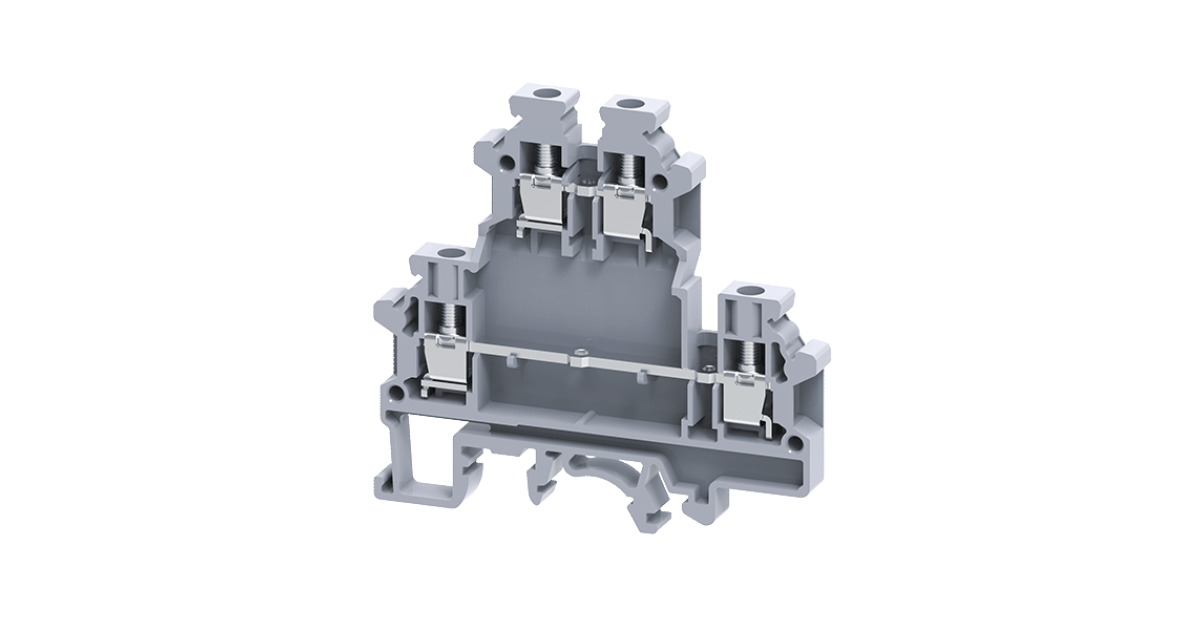 Купить Клемма 2х-ярусная винтовая 2,5 кв.мм, без перемычек OptiClip ODL-2,5-2L-I-серый 289801 КЭАЗ оптом в Москве