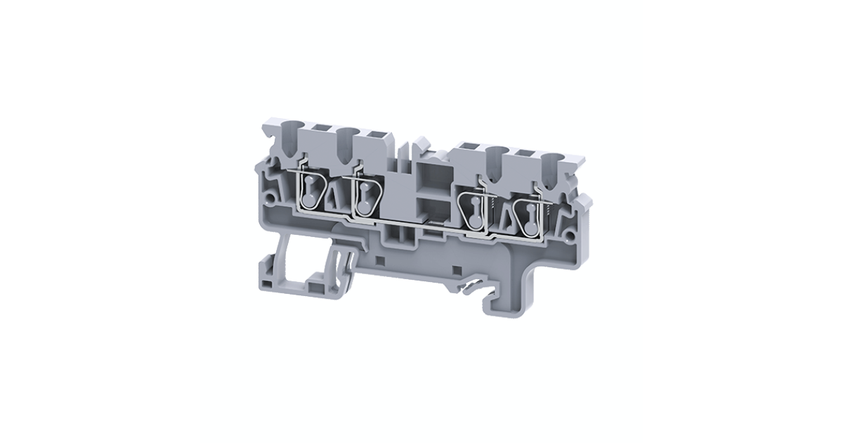 Купить Клемма с четырьмя контактами пружинная OptiClip СX-2,5-QUATTRO-(0,2-4)-I-серый (100шт) 289753 КЭАЗ оптом в Москве