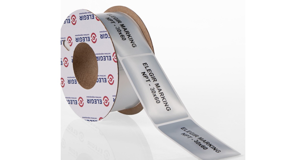 Купить Маркировочная наклейка NPT-30х60 металлизированая Элегир Маркинг оптом в Москве