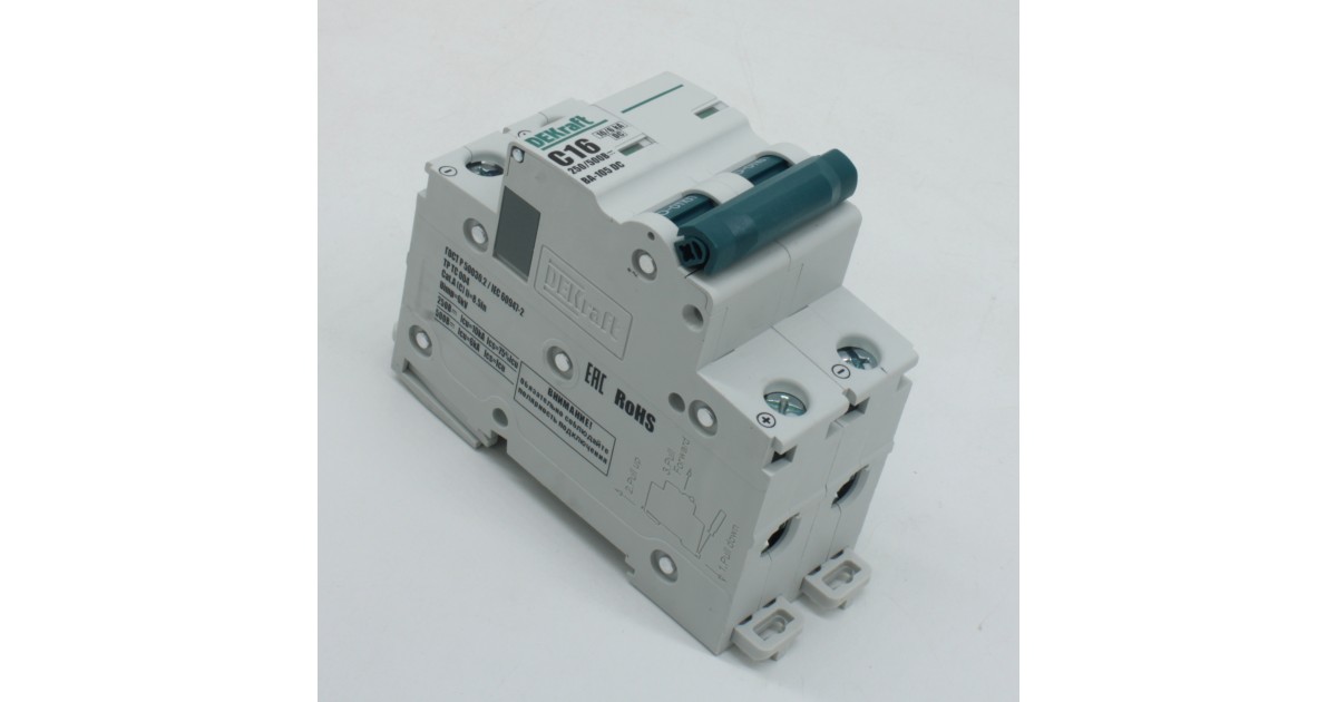 Купить Выключатель автоматический 2P C кривая 16A 500В DC ВА-105 13391DEK DEKraft оптом в Москве