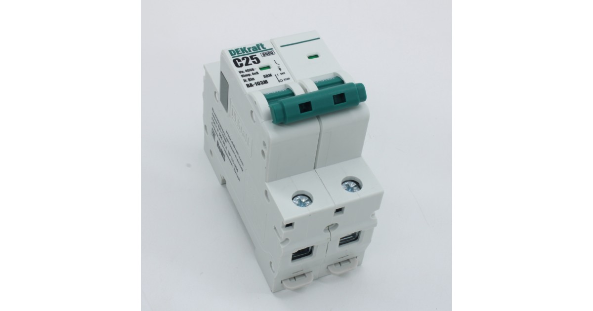 Купить Dekraft Автоматический выключатель без теплозащиты 2P 25А х-ка C 6кА ВА-103M 12513DEK DEKraft оптом в Москве