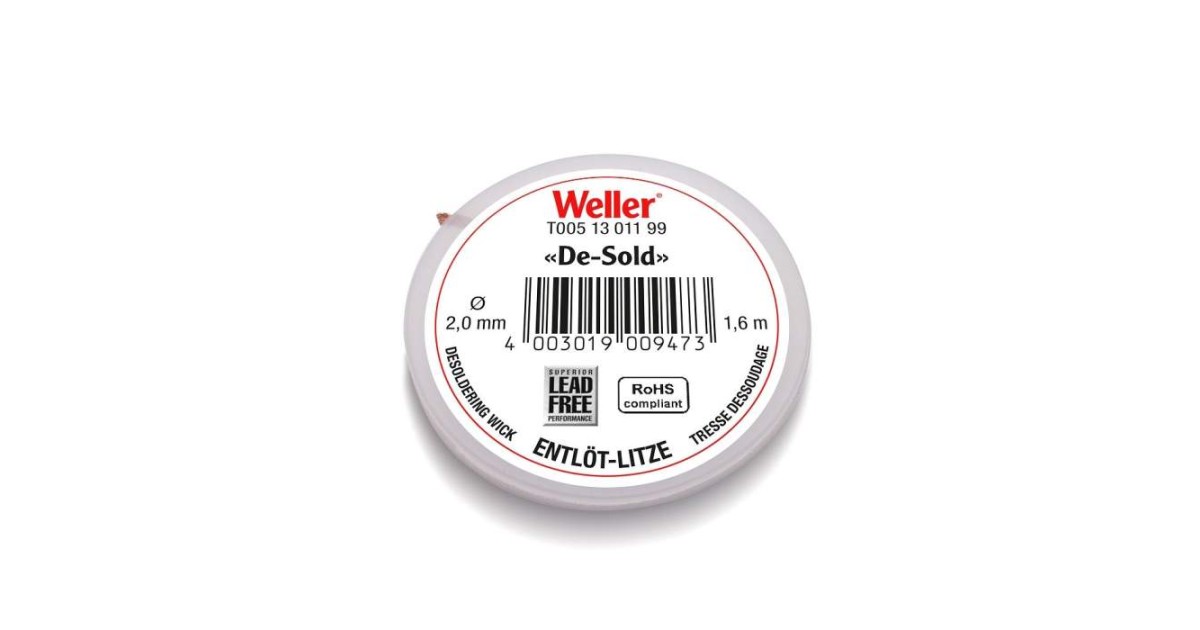 Купить DESOLDERING WICK 2MM 1,6M Weller оптом в Москве