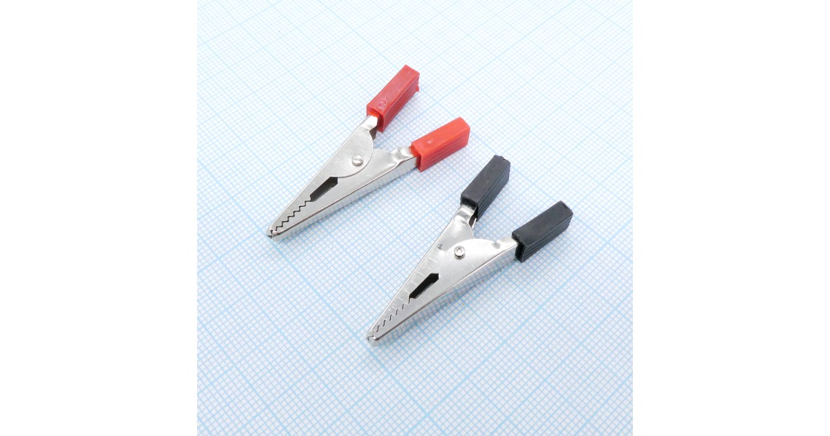 Купить Зажим крокодил 8-0028 кр/чер (пара) 5А Неизвестно оптом в Москве