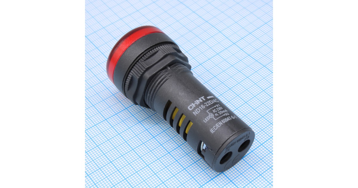 Купить Индикатор ND16-22D/4C красный, встр. конденсатор, IP65 АС230В (R) 828067 CHINT оптом в Москве