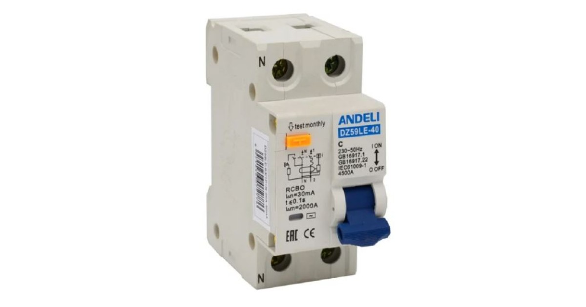 Купить ДИФ. АВТОМАТ DZ59LE-63 1P+N 40A 30MA Х-К Andeli оптом в Москве