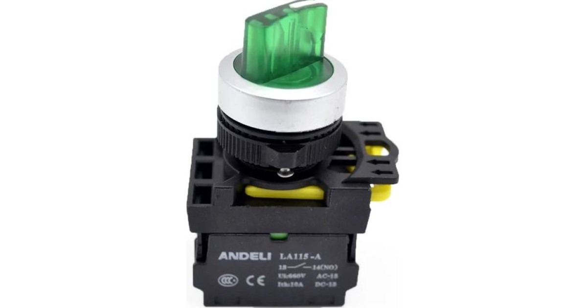 Купить ПЕРЕКЛЮЧАТЕЛЬ LA115-A5-11XD/G (LED) ЗЕЛЕ Andeli оптом в Москве