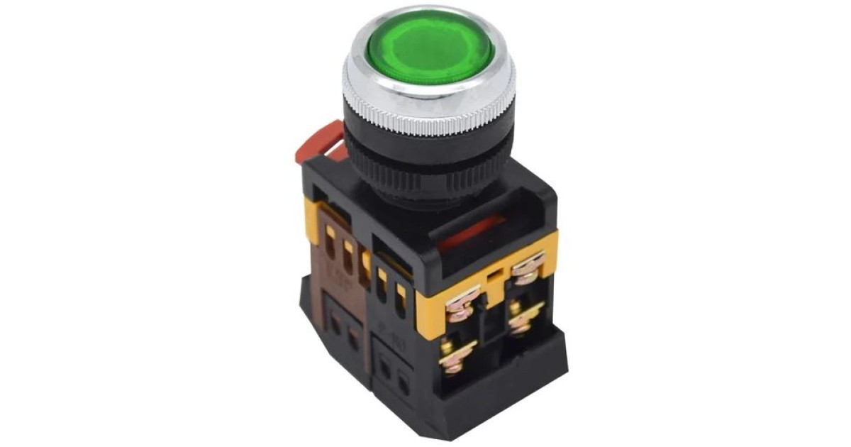 Купить КНОПКА ABLFS-22 ЗЕЛЕНЫЙ D22ММ НЕОН/220В Andeli оптом в Москве